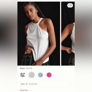 Anthropologie white open shoulder tank